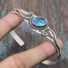 Swiss Blue Topaz Gemstone  925 Sterling Silver Handmade Amazing Cuff Jewelry Bangle Adjustable