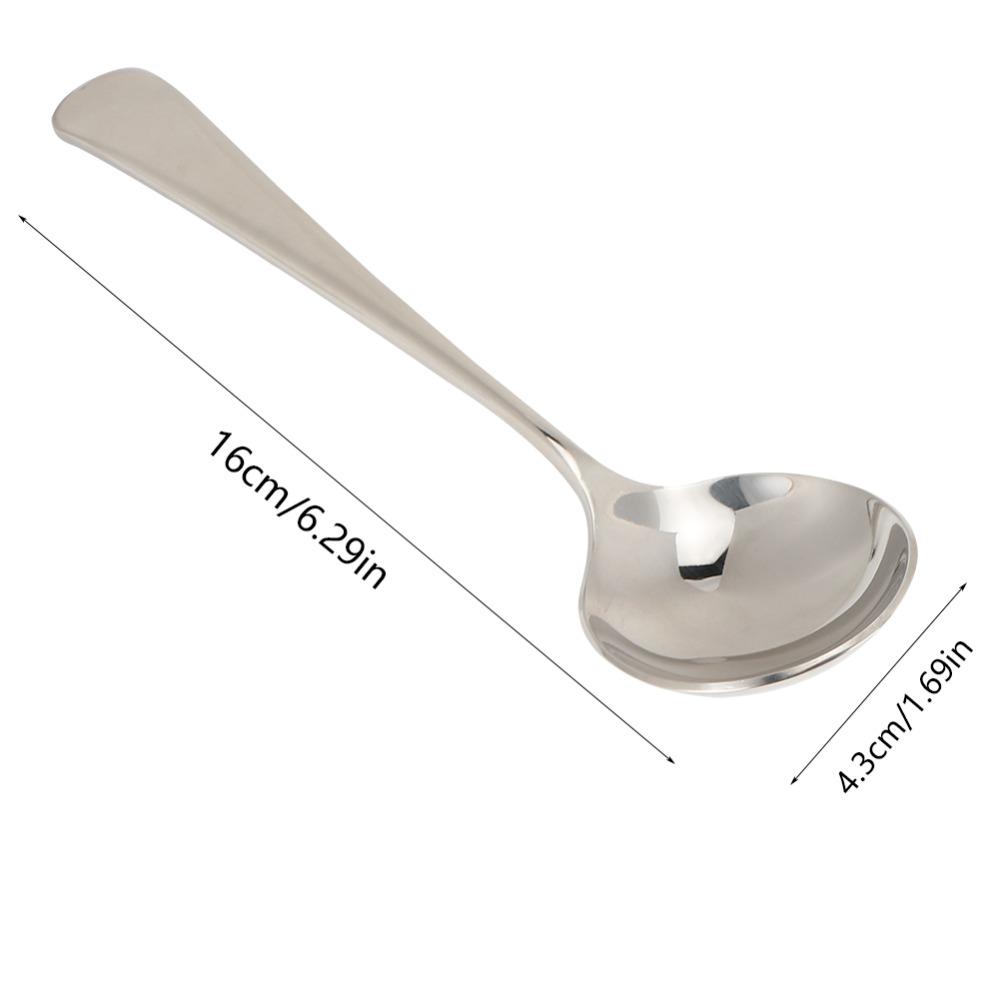 5Pcs Polished Dessert Spoon Thickened Metal Food Scoop Space Saving Serving Spoon  Food Serving