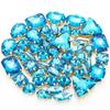 50pcs/Bag Glitter Mixed Shape Sew On Glass Rhinestone Gold Claw Crystal Buckle Diy Wedding Decoration Accessories