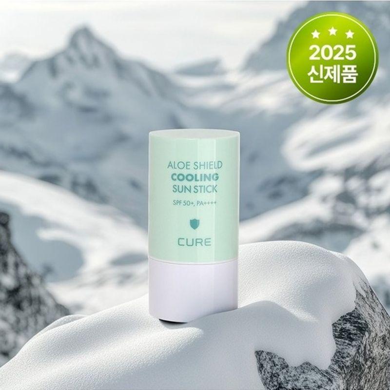 [Ким Чон-мун Алоэ] Cure Aloe Shield Охлаждающий мятный солнцезащитный стик для всей семьи 23 г [Успокаивающий солнцезащитный крем]