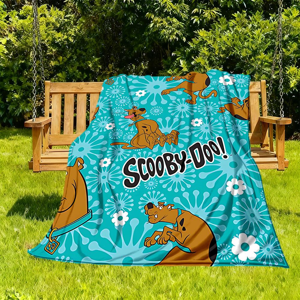 1 шт. Плед Scooby-Doo для улицы, легкий фланелевый, мягкий и теплый, для использования в любое время года, для дивана, на открытом воздухе018