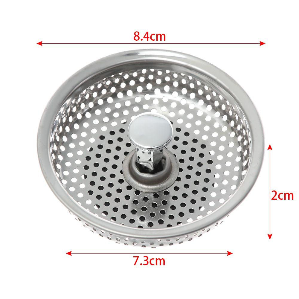 Stainless Steel Stuff Cover Cleaning Food Hair Stopper Colander Sink Strainer Plug Filter Basket