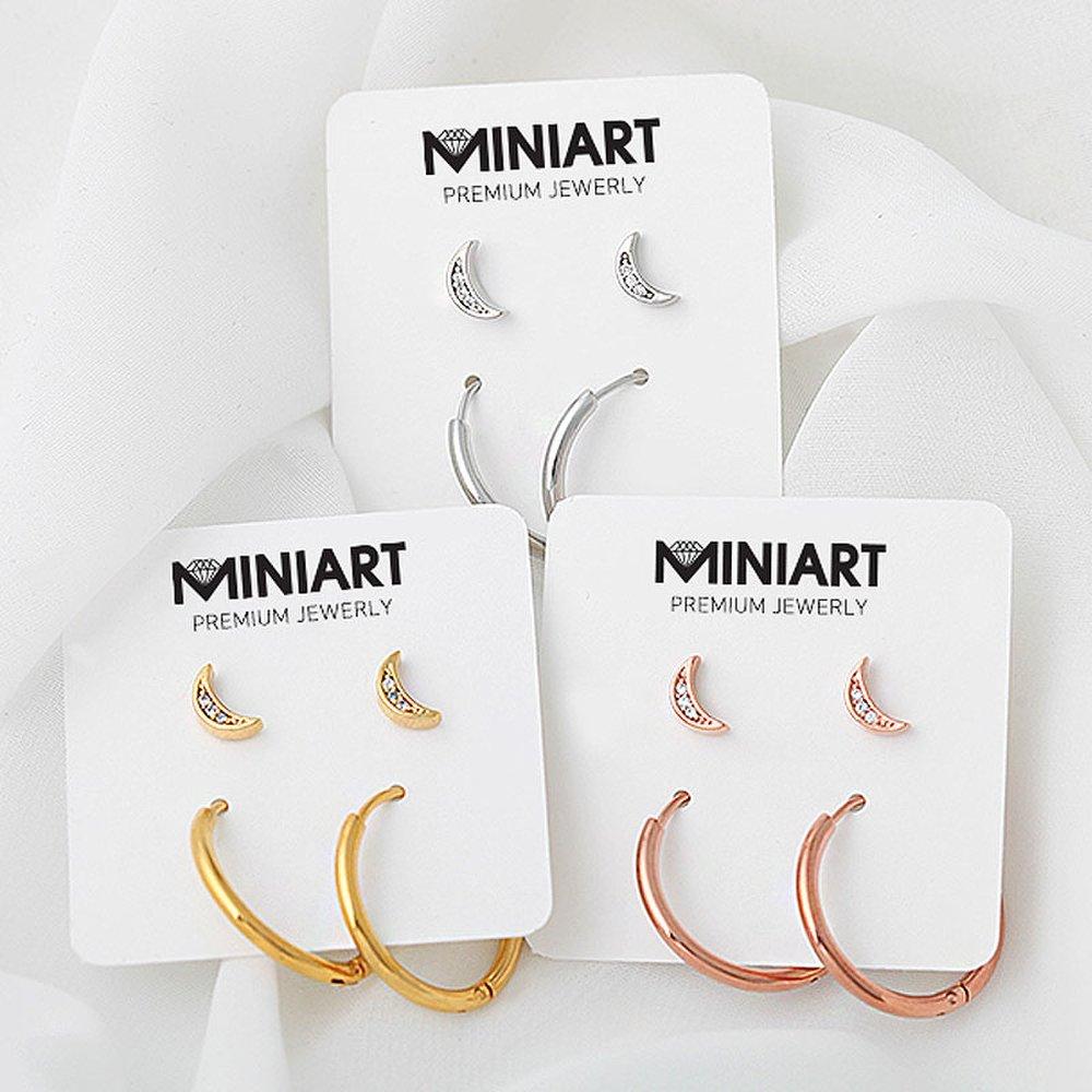 Crescent Moon Piercing + Ring Piercing [Sold As a Pair]