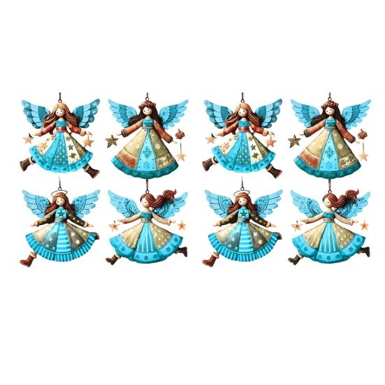 Yousheng Рождественские деревянные ангелы, деревенские ангелы, украшения на рождественскую елку, ретро маленькие ангелы, подвесное украшение для праздничного декора