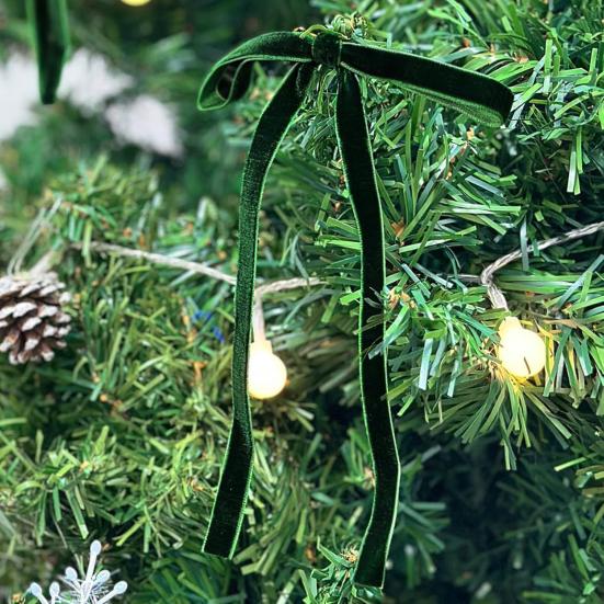 24 шт. бархатных рождественских бантов из деревенской бархатной ленты банты рождественский венок подарок