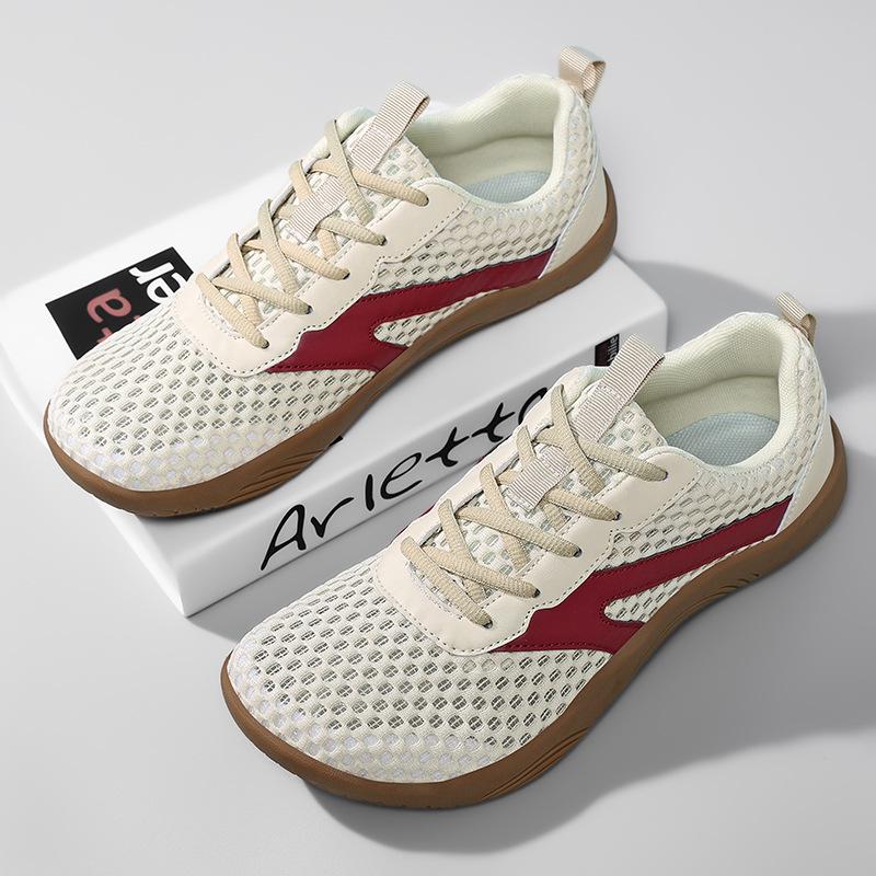 Мужские сетчатые кроссовки для бега с широким носком - Весна/Лето 2026, Дышащие, Мягкая подошва, Большой размер, Стиль босоногой