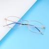 Protection Square Frame Metal Eyeglasses Anti-Blue Light Glasses Computer Goggles Ultra Light Frame