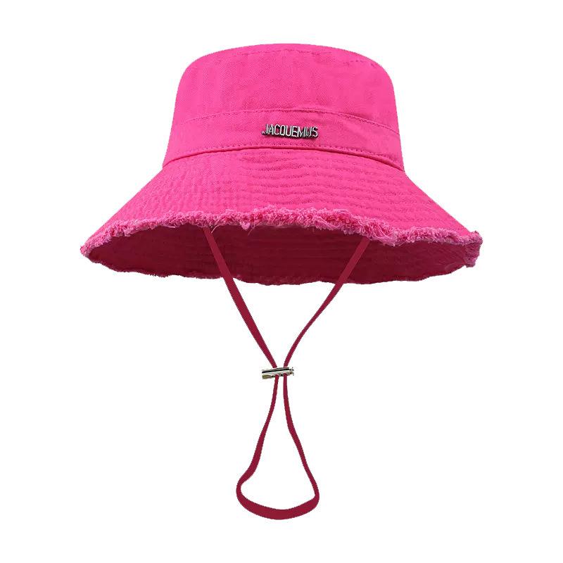 Women's Candy Color Wide Brim Fisherman Hat with Full Face Cover