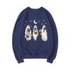 Vintage Halloween Ghost Sweatshirt Floral Retro Spooky Pumpkin Sweatshirts Women Long Sleeve Pullover Womens Halloween Hoodies