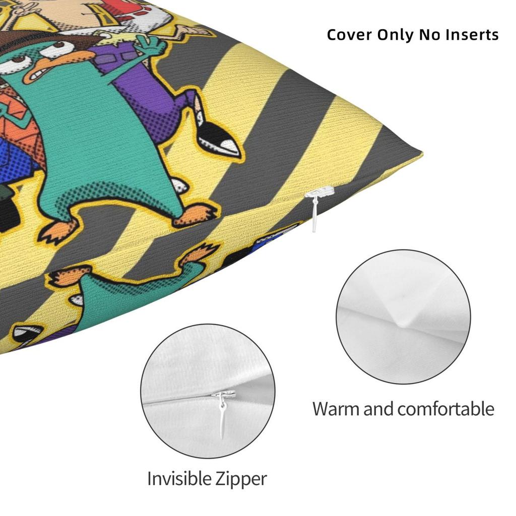P-Phineas And F-Ferbs Pillow Cover Cute Case For Office Car Home Decorative Cushion Cover Soft Graphic Pillowcases Gift Idea