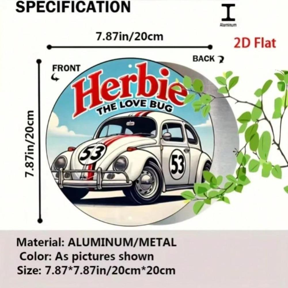 Vintage Volkswagen Beetle Metal Tin Sign Wall Art Decor