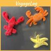 Plush Ocean Animal Refrigerator Magnet Set Including Bright Red Lobster And Cheerful Sea Star