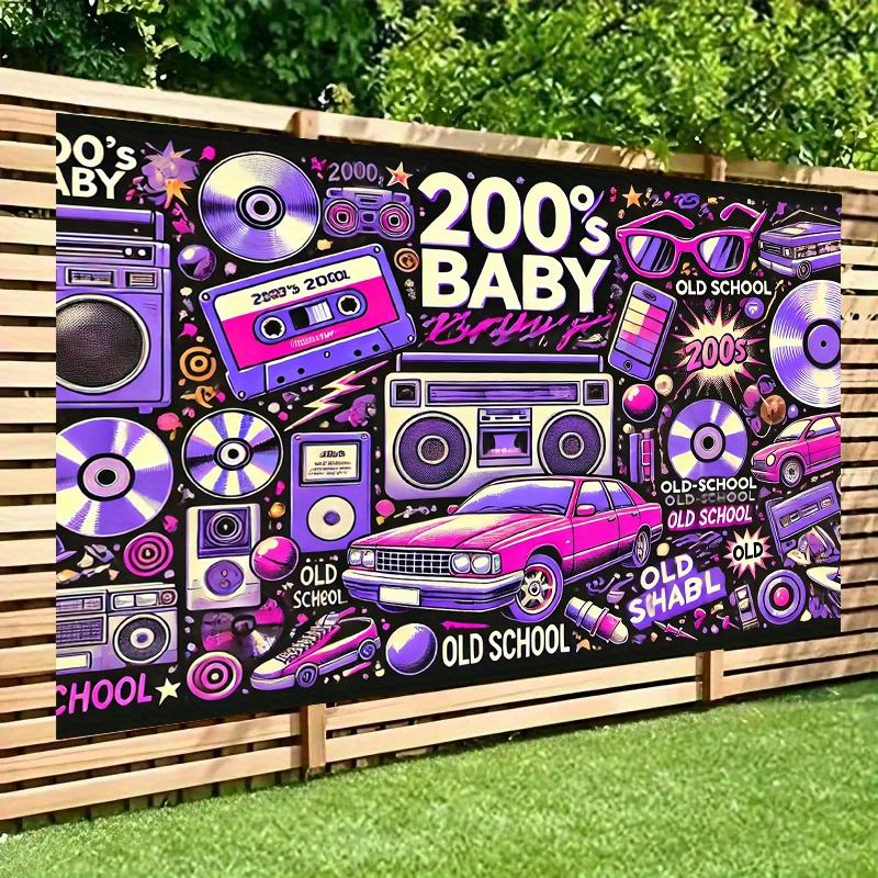 1 piece of polyester fiber photography backdrop from the 2000s retro style - vibrant party banner with tape pattern