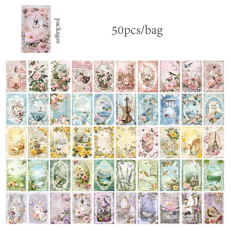 6 стилей 50 шт./упак. липкая бумага для заметок неклейкий материал бумага винтажное руководство DIY коллаж наклейки записная книжка