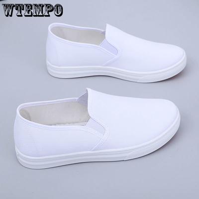 Туфли для медсестер Женская белая нескользящая повседневная обувь с плоской подошвой Легкая и удобная косметическая обувь Белая обувь Хлопчатобумажная обувь Туфли из старой пекинской ткани