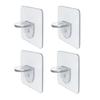 4pcs Self-adhesive Hook Bathroom Kitchen Indoor Transparent Storage Accessory Heavy Duty Clothes Holders Wall-mounted Hanger