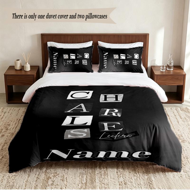 Charles Leclerc Personalized Custom Name 3‑Piece Bedding Set Soft Duvet Cover Set For Bedroom Home Decor