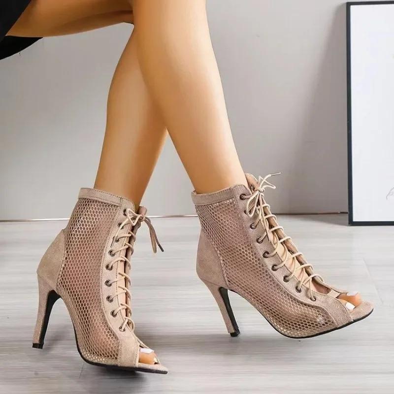 Zapatos de baile de mujer, сандалии, сальса, танго, модная вечеринка, Cut Web, Nuevos Tacones de Verano