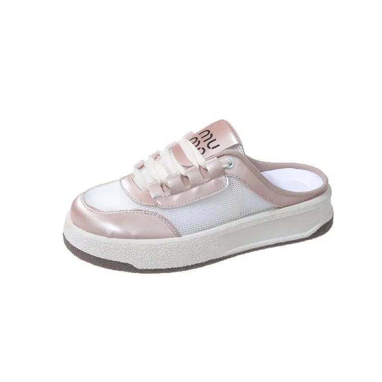 Мода 2024 года Новые полутапочки Baotou Повседневные кроссовки Женская обувь Сетчатые дышащие женские уличные туфли на платформе для ходьбы Zapatos De Mujer