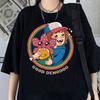 Hawkins Demogorgon Tshirt Anime Black T Shirt Cartoon Short Sleeve Harajuku Tshirt Women Unisex
