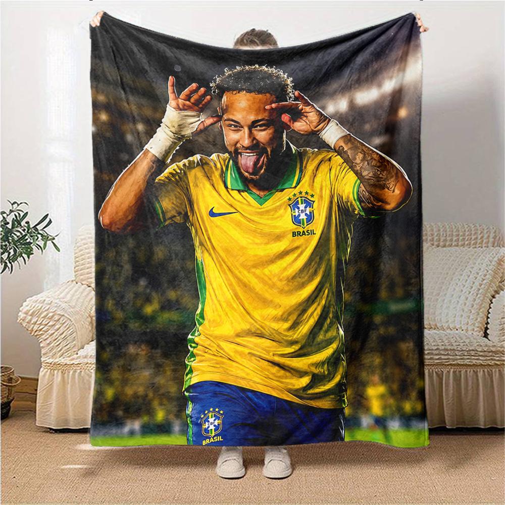 Brazilian Football Legend printed flannel breathable and warm blanket, a stylish home gift, suitable for home, office and bedspread use. 15a133