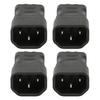 4Pcs IEC320 C14 To IEC320 C7 Power Adapter Universal Black Connector Converter Replacement for PDU