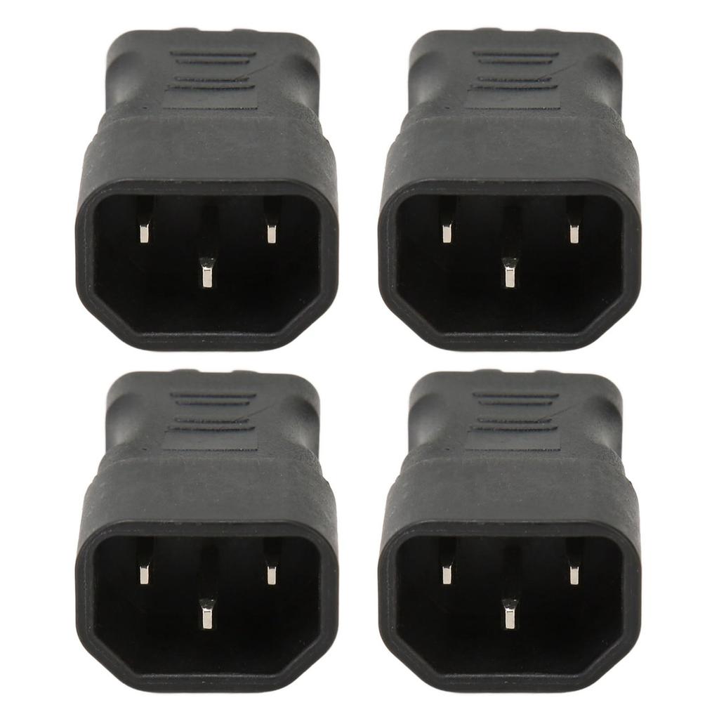 4Pcs IEC320 C14 To IEC320 C7 Power Adapter Universal Black Connector Converter Replacement for PDU