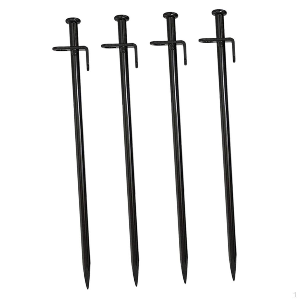 4 шт. прочных стальных кольев для кемпинга и газона