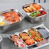 304 Stainless Steel Camping Lunch Box Compartmental Food Storage Box Portable Picnic Box  School