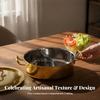 Горшок с разделителем, чеканная посуда, термостойкий, для настольного dining