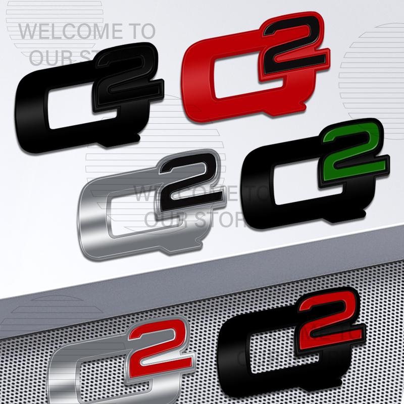 Car Decor Metal Q2 Q4 Letter Emblem 3D Sticker Accessories For Alfa Romeo U Brera Giulietta Giulia 147 156 Tail Rear Trunk Decals