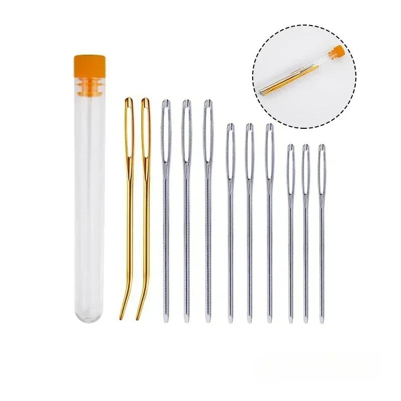 Иглы для гобеленов с загнутым кончиком, пряжа, спицы для вязания, ткацкие спицы, большое ушное изогнутое ушное иглы, вязание крючком, аксессуары для шитья своими руками