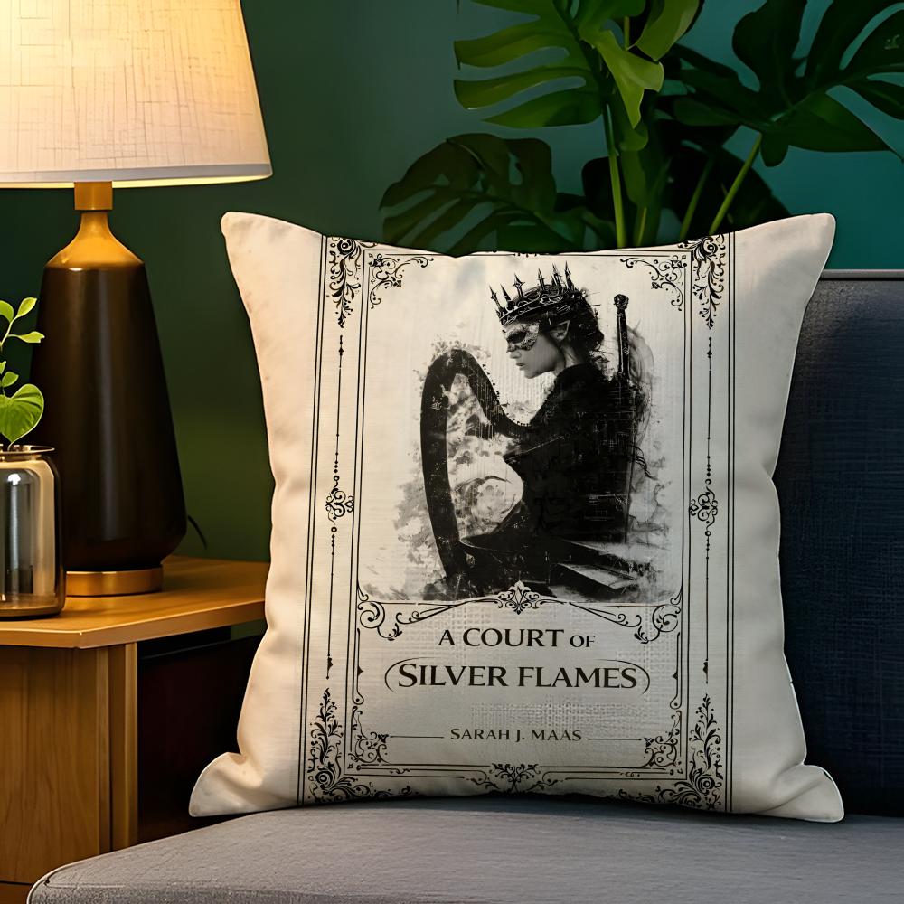 Fantasy Novel AA Court of Thorns and Roses Pillow Case Natural Linen Pillow Case DoubleSided Decor Sofa Pillowcase Home Decor
