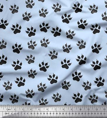 Синяя японская креп-сатиновая ткань с трафаретом льва, ткань с животным принтом, по метрам, 42 дюйма