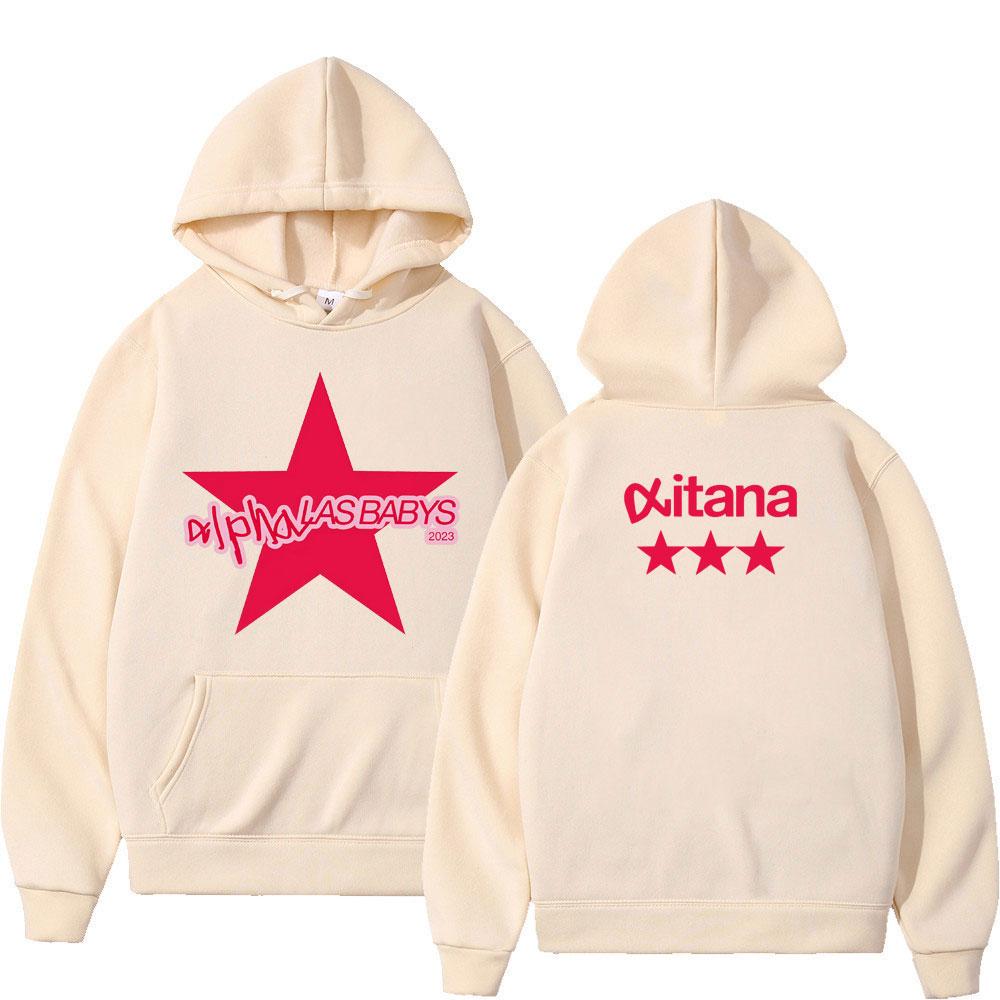 Худи певицы Айтаны Мужской Женский Модная одежда Спортивный костюм С коротким рукавом Свободный Повседневный Эстетичный Пуловер Топы