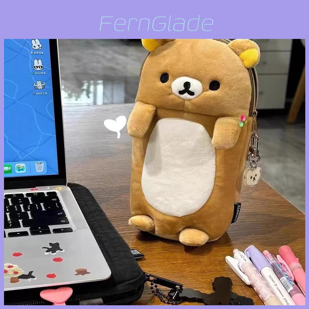 Плюшевая пенал-косметичка на молнии Rilakkuma для девочек с милым органайзером для хранения игрушек