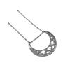 Stylish Lunar Cutout Necklace Stainless Steel Moon Charm Neck Chain Adjustable Length Clavicular Chain for Women Girls