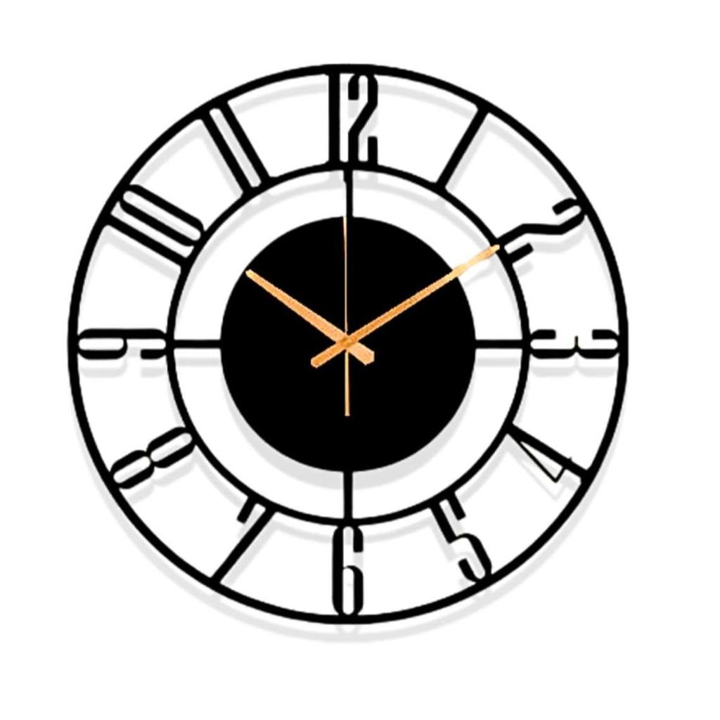 Wall Clock for Living Room Bedroom Office Kitchen Stylish Wall Clock for Home and Hall Designer Big Size Modern(40 Cm)(Black)