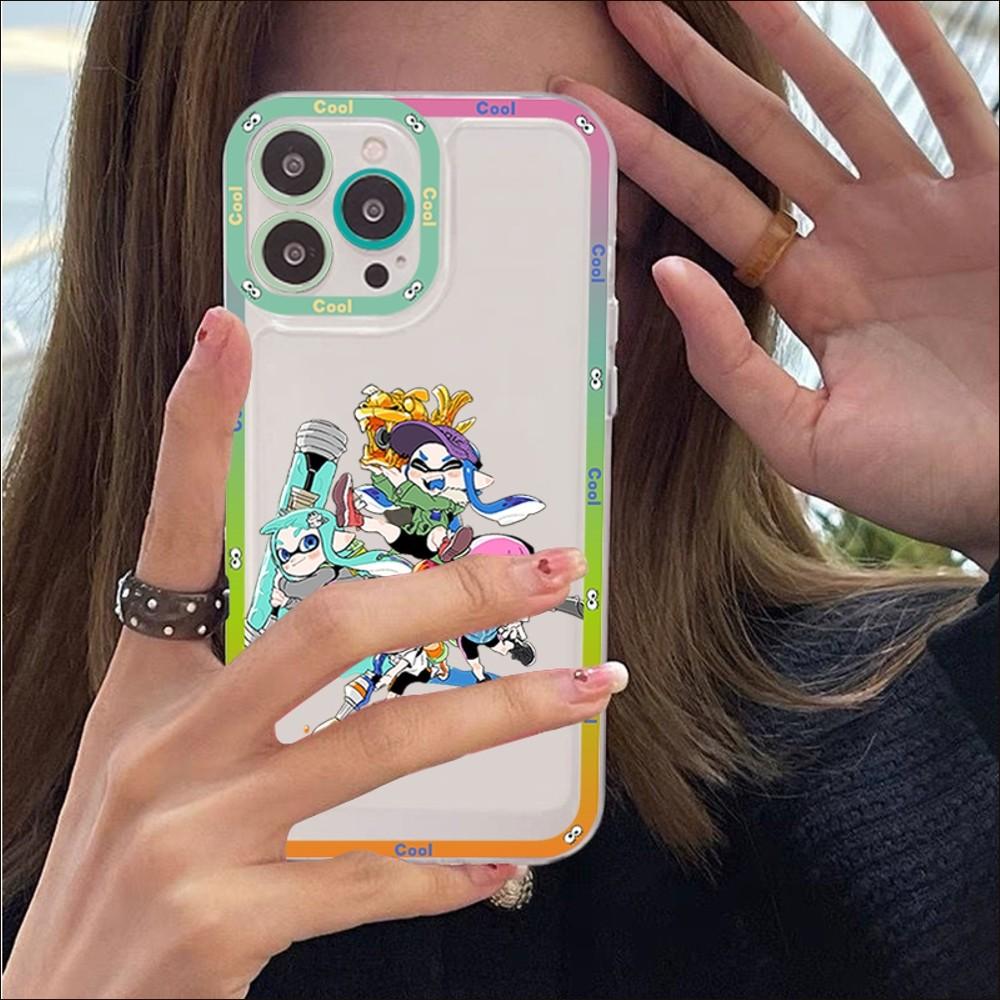 Чехол для телефона Splatoons для iPhone 14 13 12 11 Pro Max Mini X Xs XR 6 7 8 Plus SE 2020 Прозрачный чехол