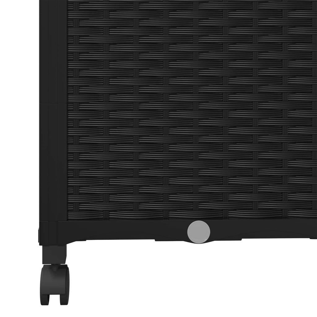 Planter with Trellis and Wheels Black 40 x 40 x 146 cm PP