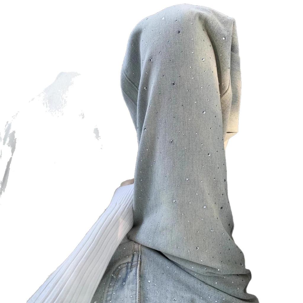 Women's Light Blue Slimming Wide-Leg Jeans with Hot Drill Design - Autumn 2025 Collection