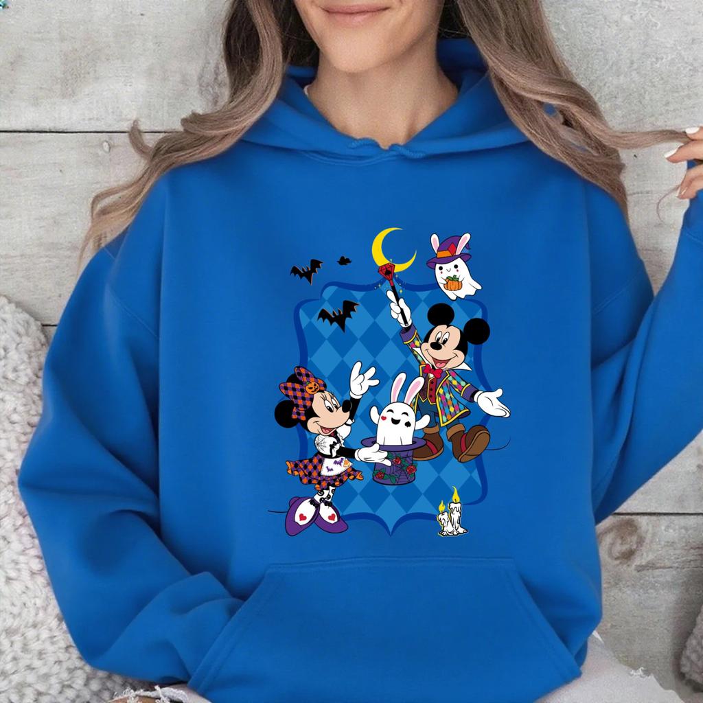 Disney Parent-child Clothing Multi-color Optional Men's and Women's Hooded Sweater Mickey Halloween Couple Clothing Holiday Gift