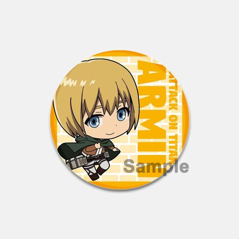 58 мм модные ювелирные аксессуары, значок «Атака Титанов», аниме-фигурка, Леви Микаса, булавки для лацканов, мультяшная косплей, одежда, сумка, броши, подарки