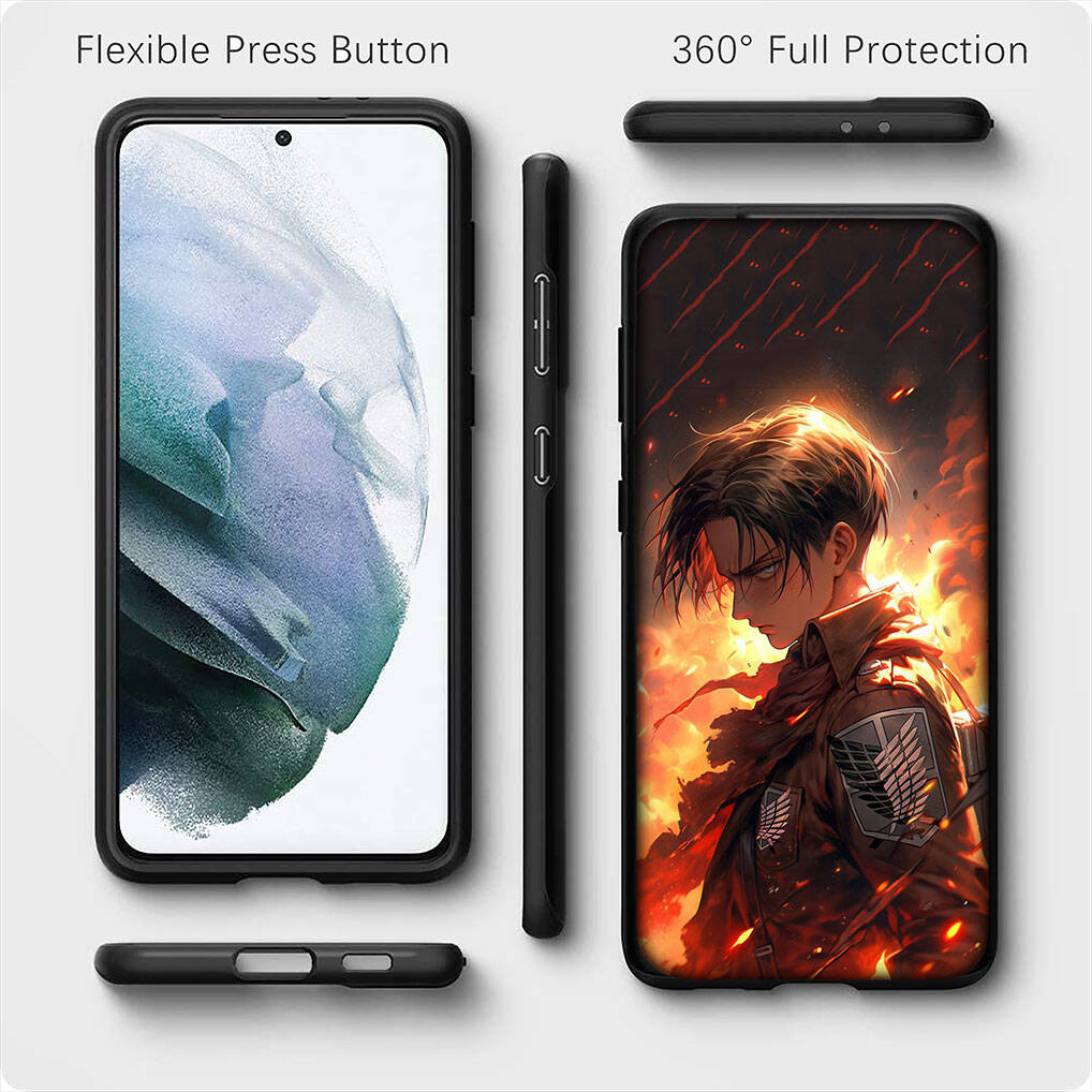 Для iPhone 17 16 15 Xiaomi Poco F7 F8 X7 C85 C75 C71 M8 Redmi Note 14 13 12 11 Pro Max 14C 13C 15C A3 A4 Чехол для телефона Леви Эрен Йегер Атака титанов
