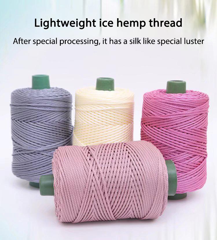 3 мм Цветной Крученый Плетеный Шнур, Полая Нить, Полиэстеровый Шнур Макраме, Черная Пряжа для Вязания Крючком, Пряжа для Вязальщицы