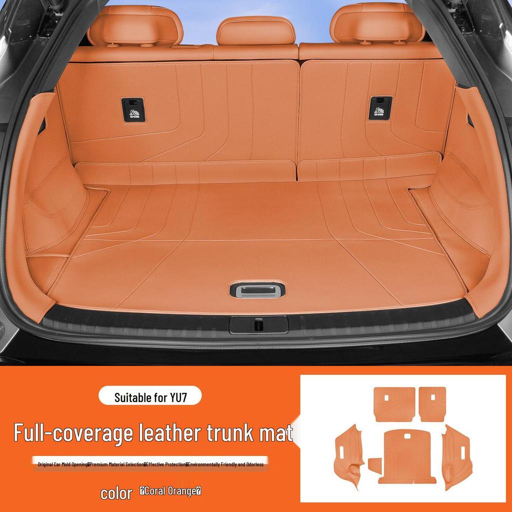 YU7 Trunk Mat: Leather, Anti-dirty, Wear-resistant, Full Coverage Tail Box Mat Accessories.