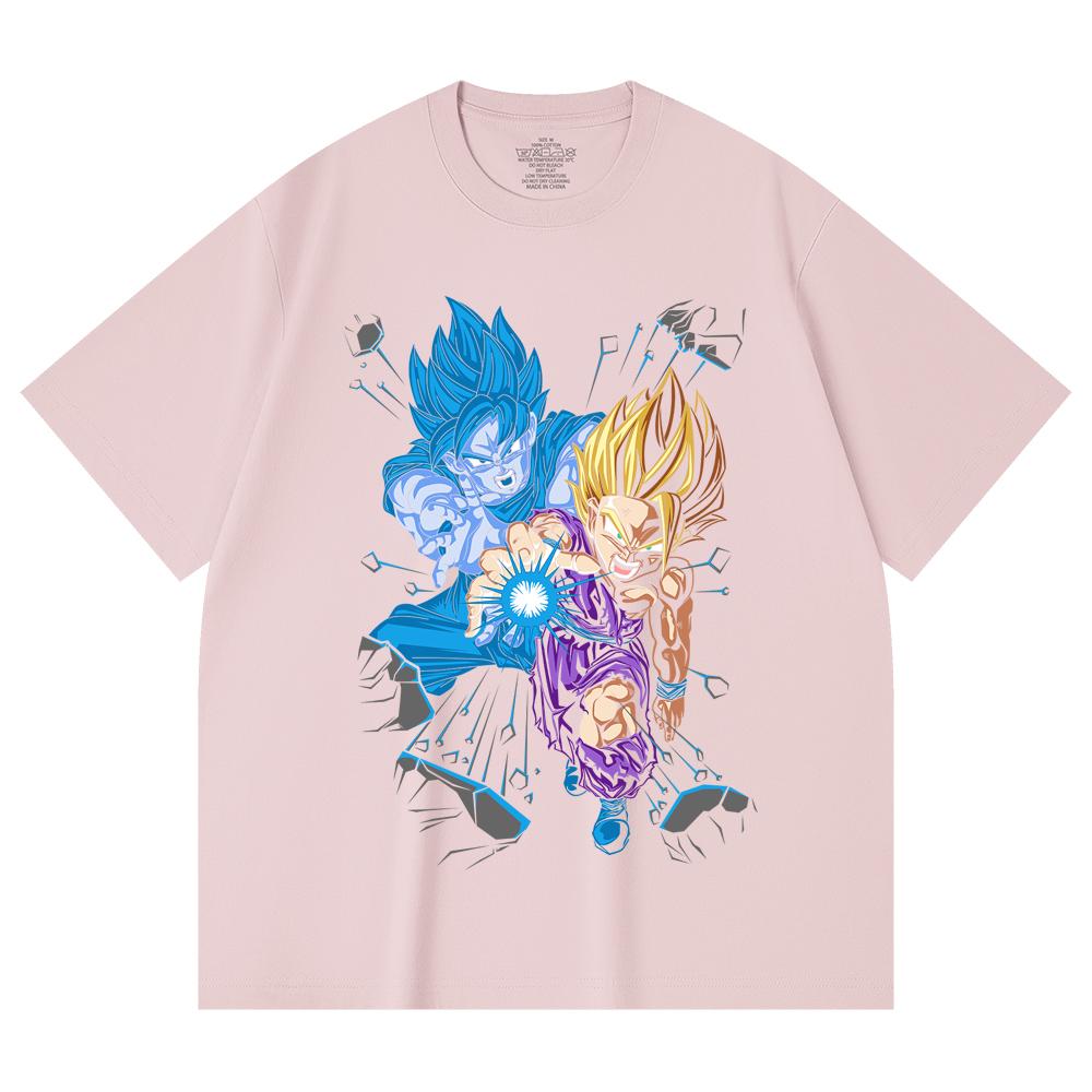 230 Gsm 100% Cotton Dragon Ball V64 Gohan Goku Print Unisex Heavy Cotton T Shirt