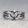Premium Quality Heart-shaped Ring With Elegant Flower Pattern For Women