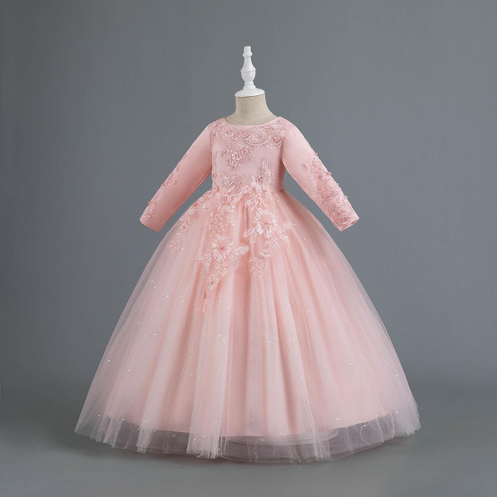 Весенние сетчатые платья-принцессы для девочек - Пышные юбки и официальные свадебные наряды для детей от маленького до среднего размера