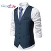 Уютный мужской костюм, жилет, официальное платье, жилет, приталенный деловой свадебный жилет